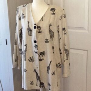 Drapers Damons Button Front Giraffee and Palm Tree Jacket